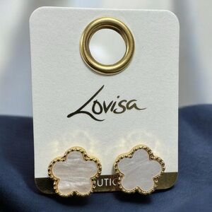 LOVISA Gold Pearl Flower Classic Earrings